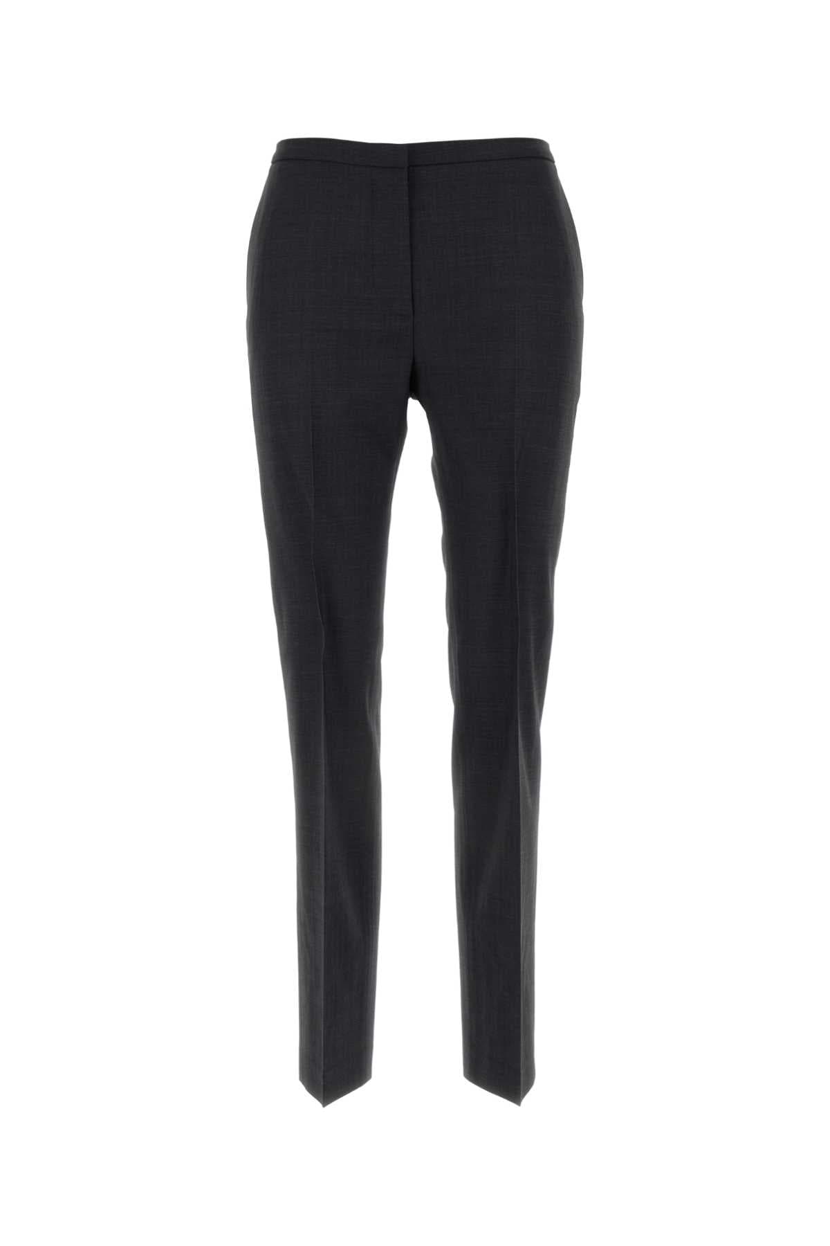 Dark grey stretch polyester blend pant