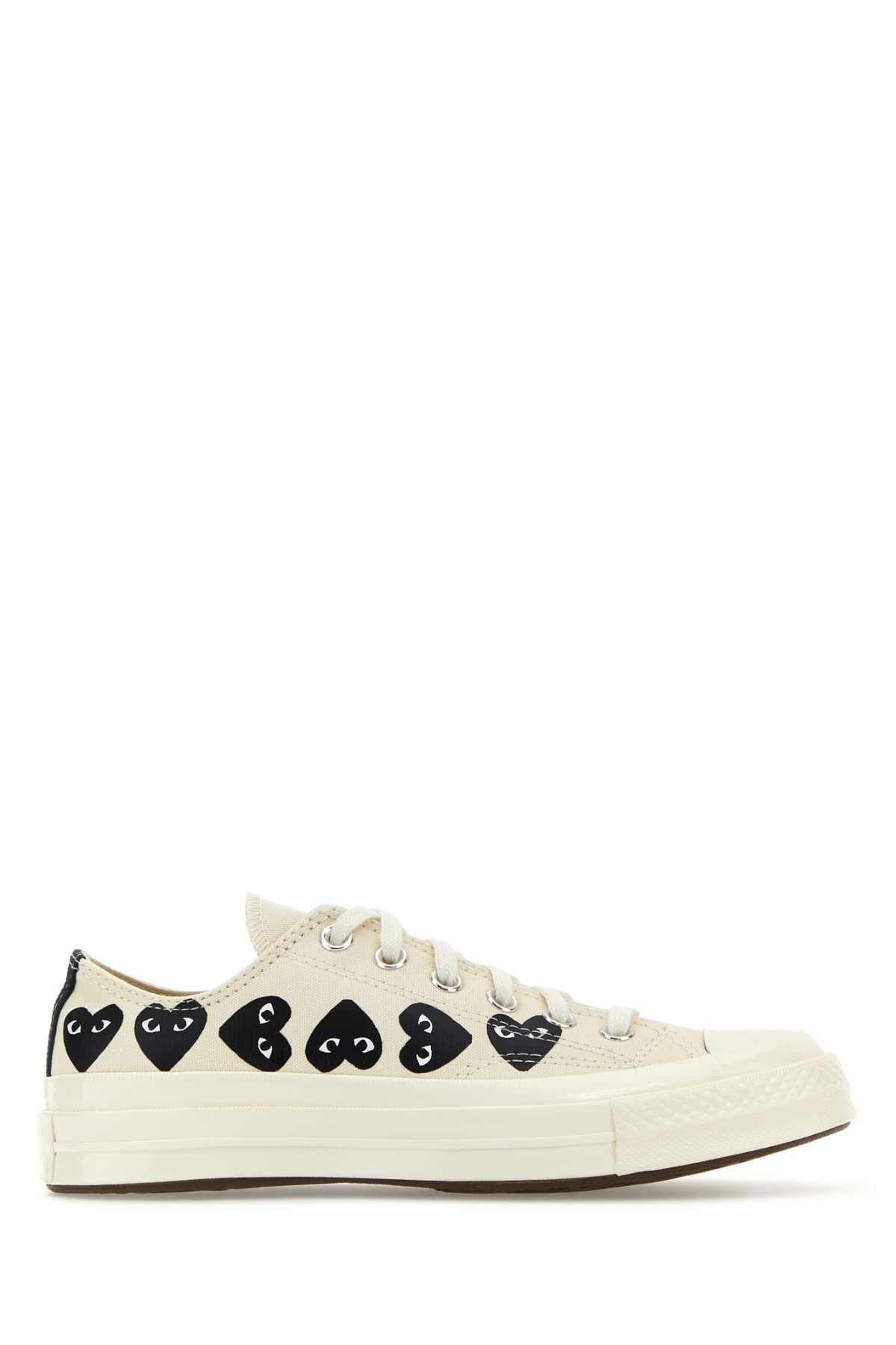 Ivory canvas Comme Des Garçons X Converse sneakers