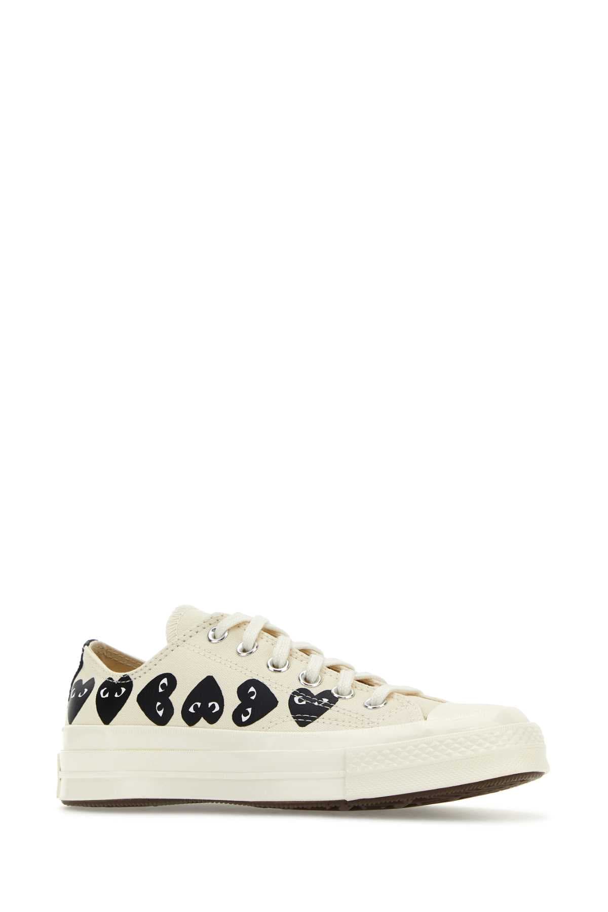 Ivory canvas Comme Des Garçons X Converse sneakers - мініатюра 2