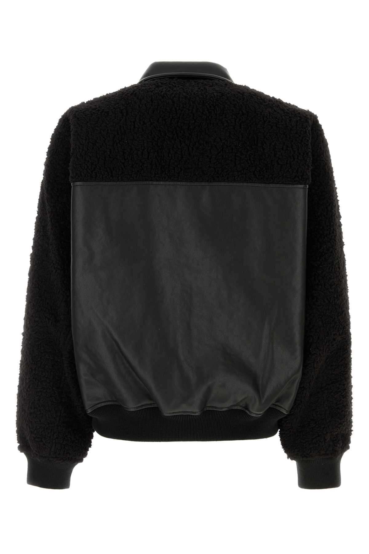Black synthetic leather jacket - мініатюра 2