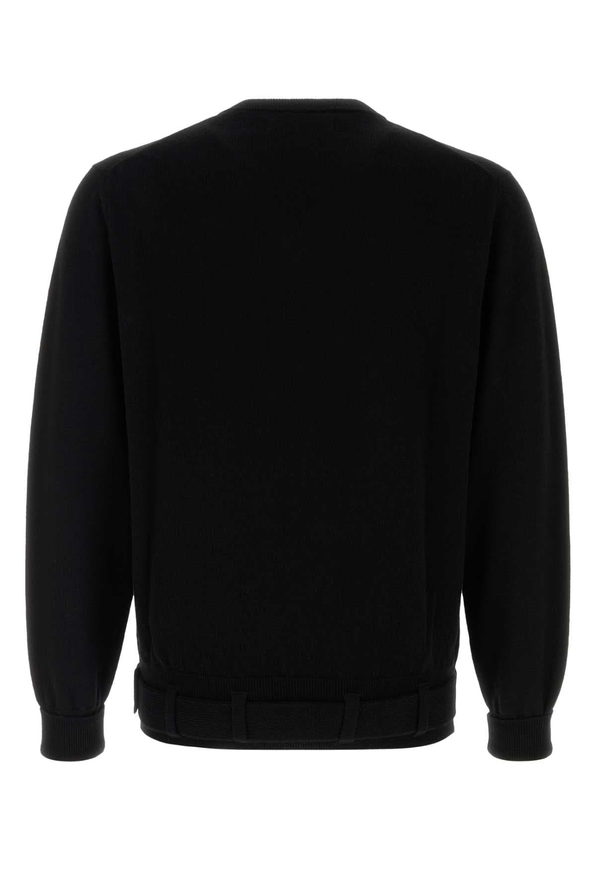 Black wool blend sweater - мініатюра 2