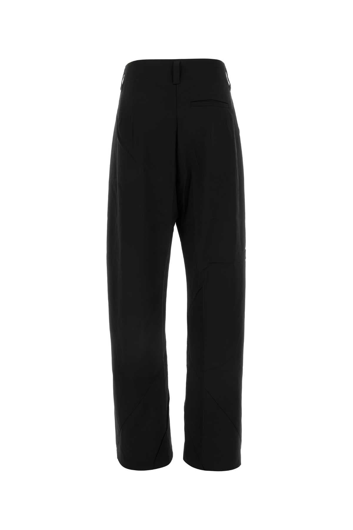 Black stretch wool Venari wide-leg pant - мініатюра 2