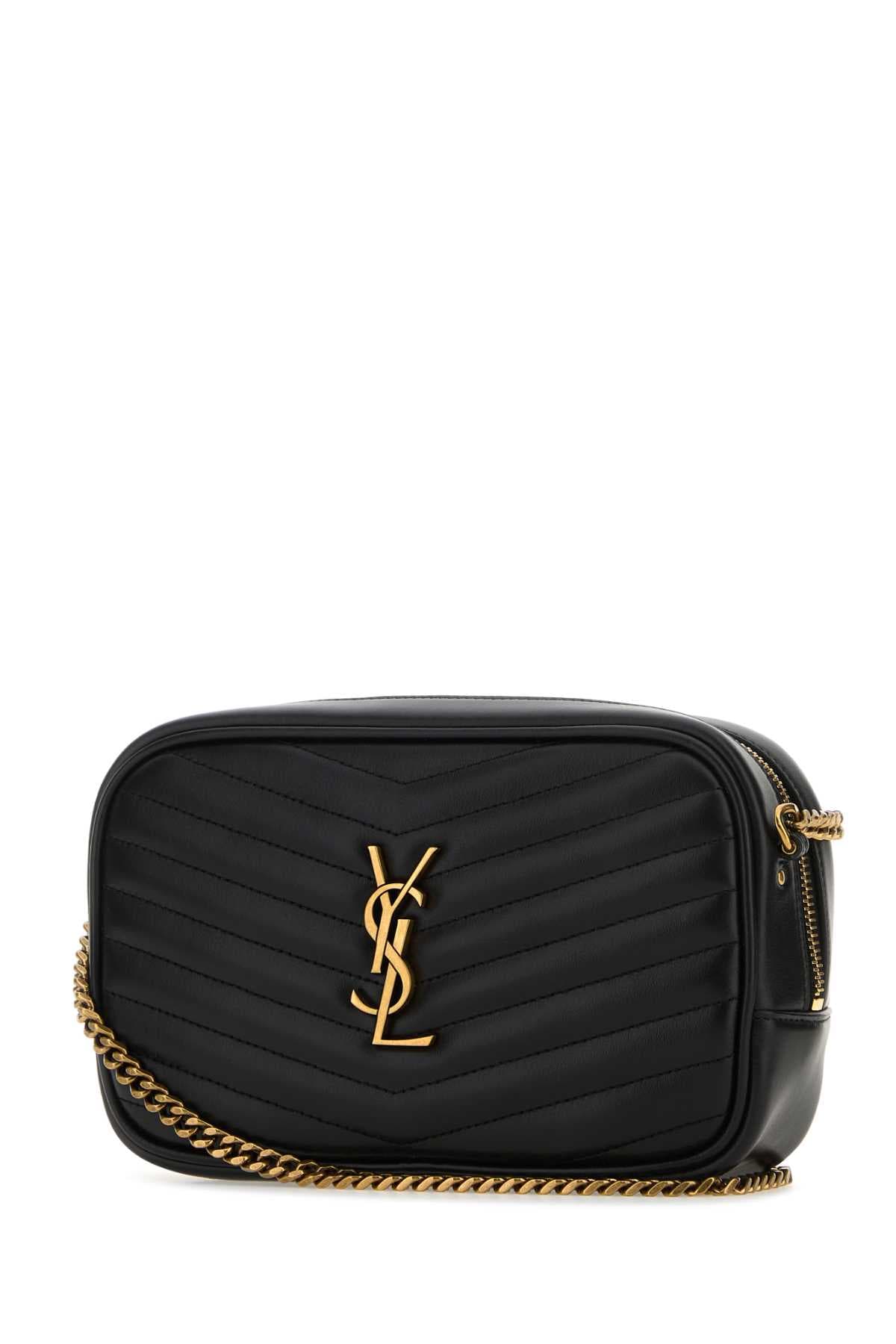 Black leather mini Lou crossbody bag - мініатюра 2