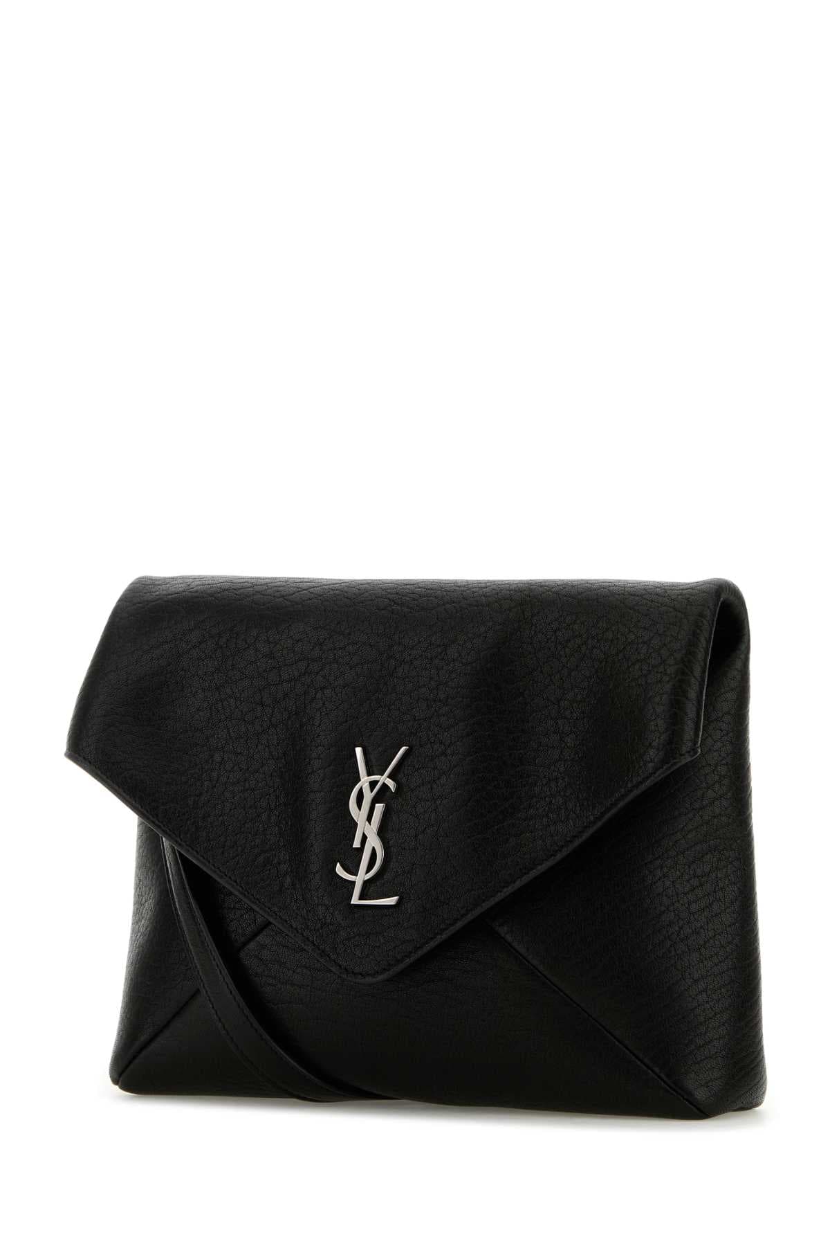 Black leather Cassandra clutch - мініатюра 2