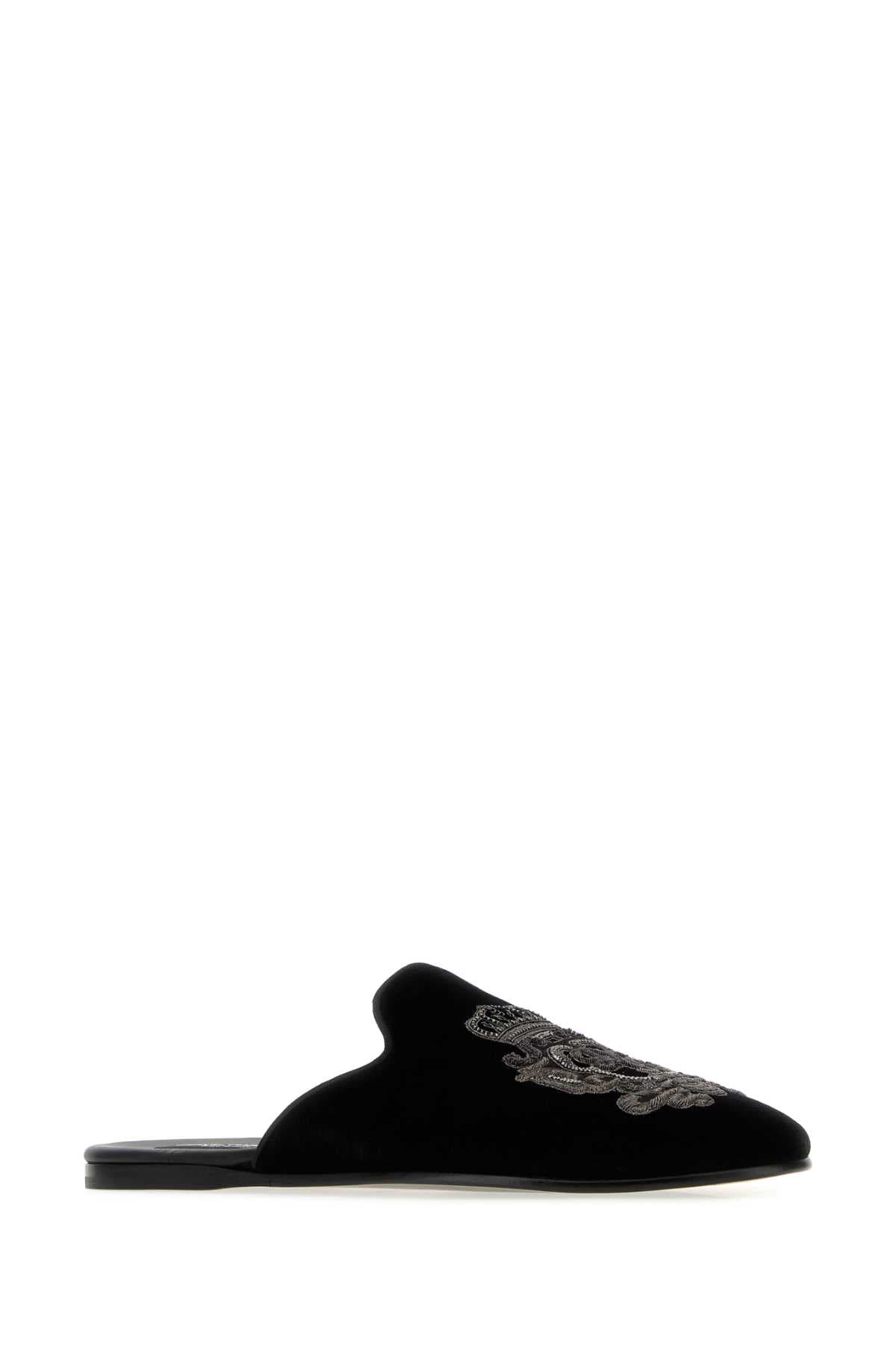 Black velvet slippers - мініатюра 2
