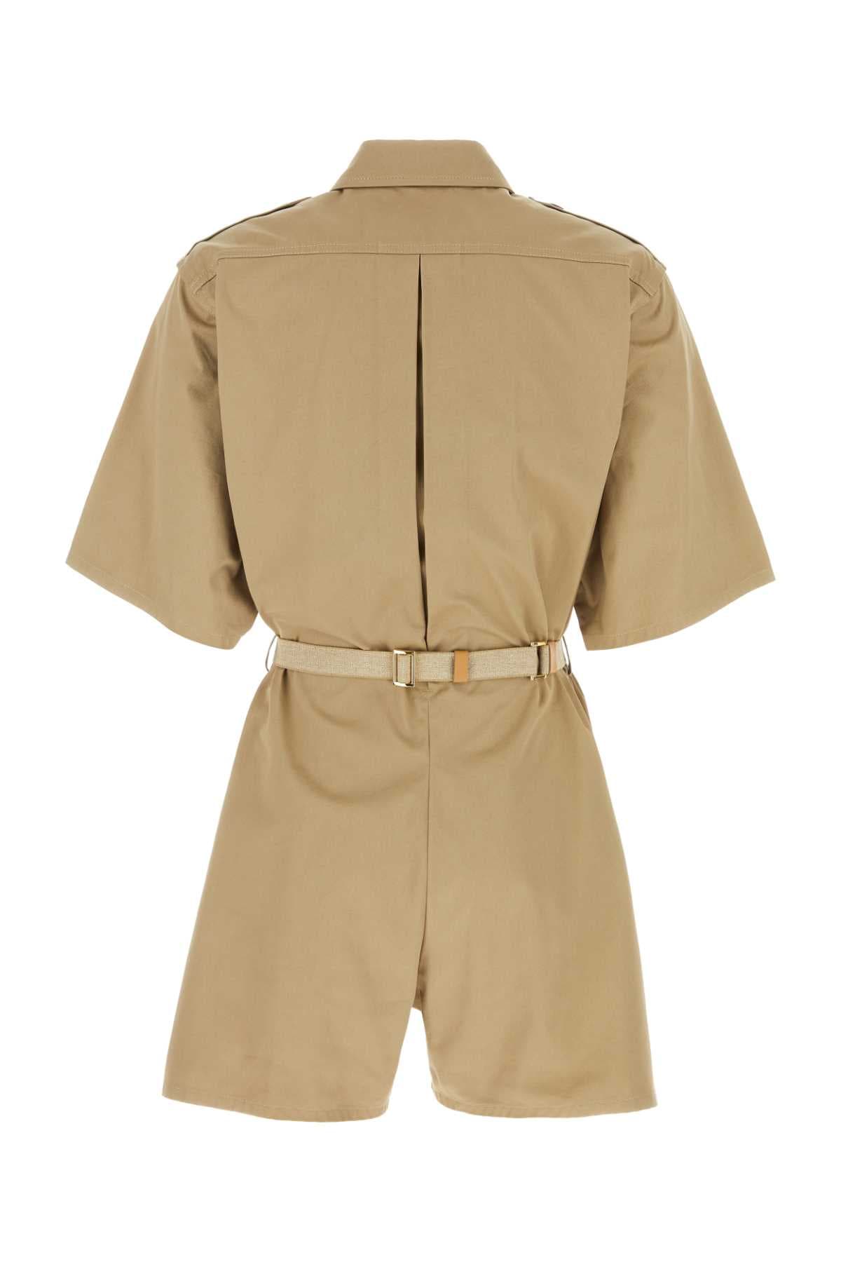 Khaki cotton jumpsuit - мініатюра 2