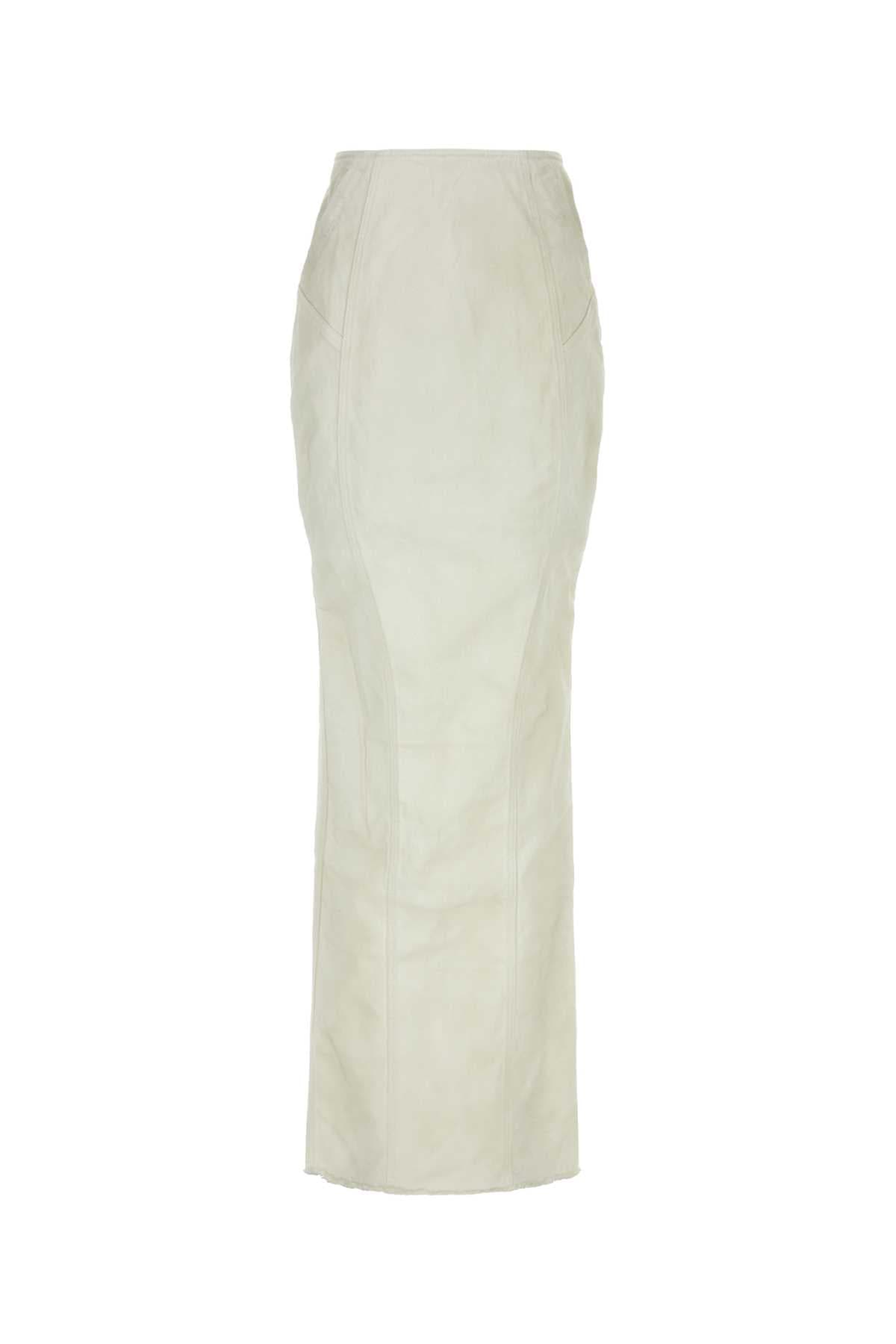 White stretch denim Channel skirt