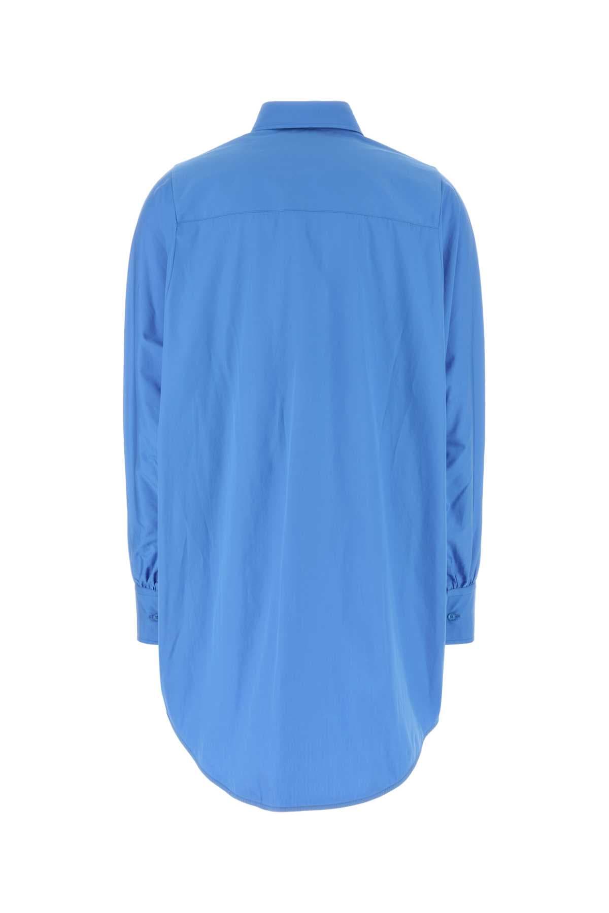 Cerulean blue poplin oversize shirt - мініатюра 2