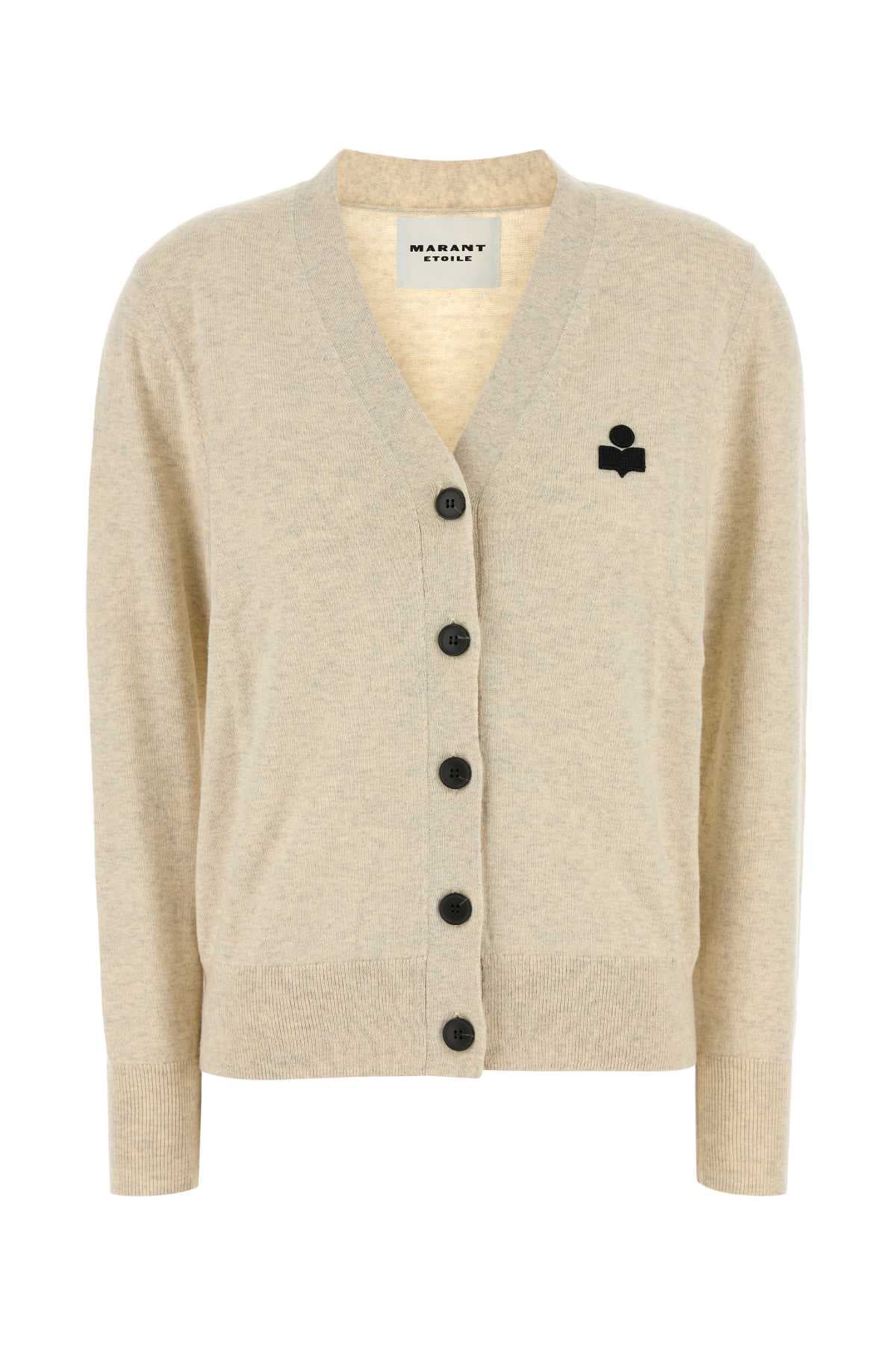 Melange cream cotton blend Karina cardigan