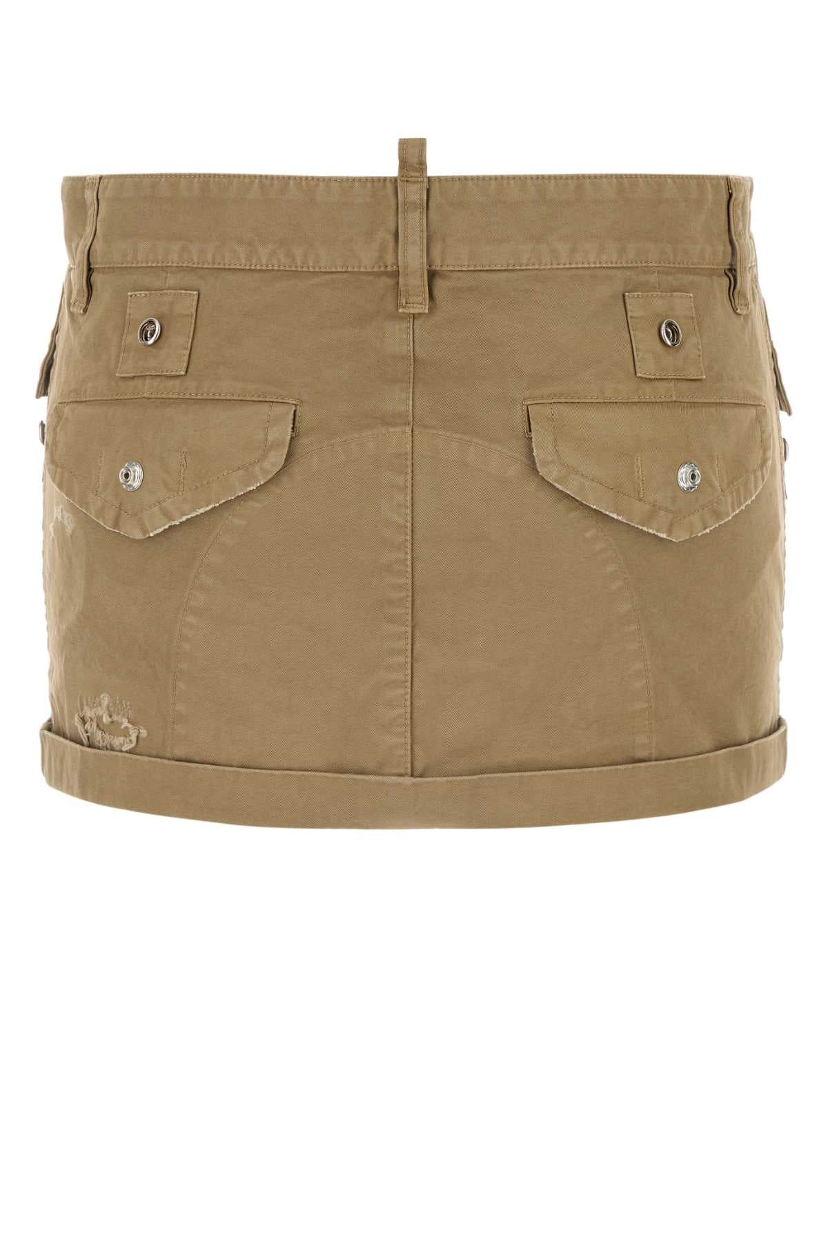 Khaki canvas mini skirt - мініатюра 2