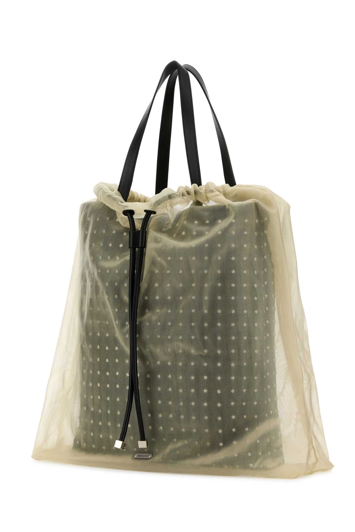 Two-tone leather and tulle Nebula shopping bag - мініатюра 2