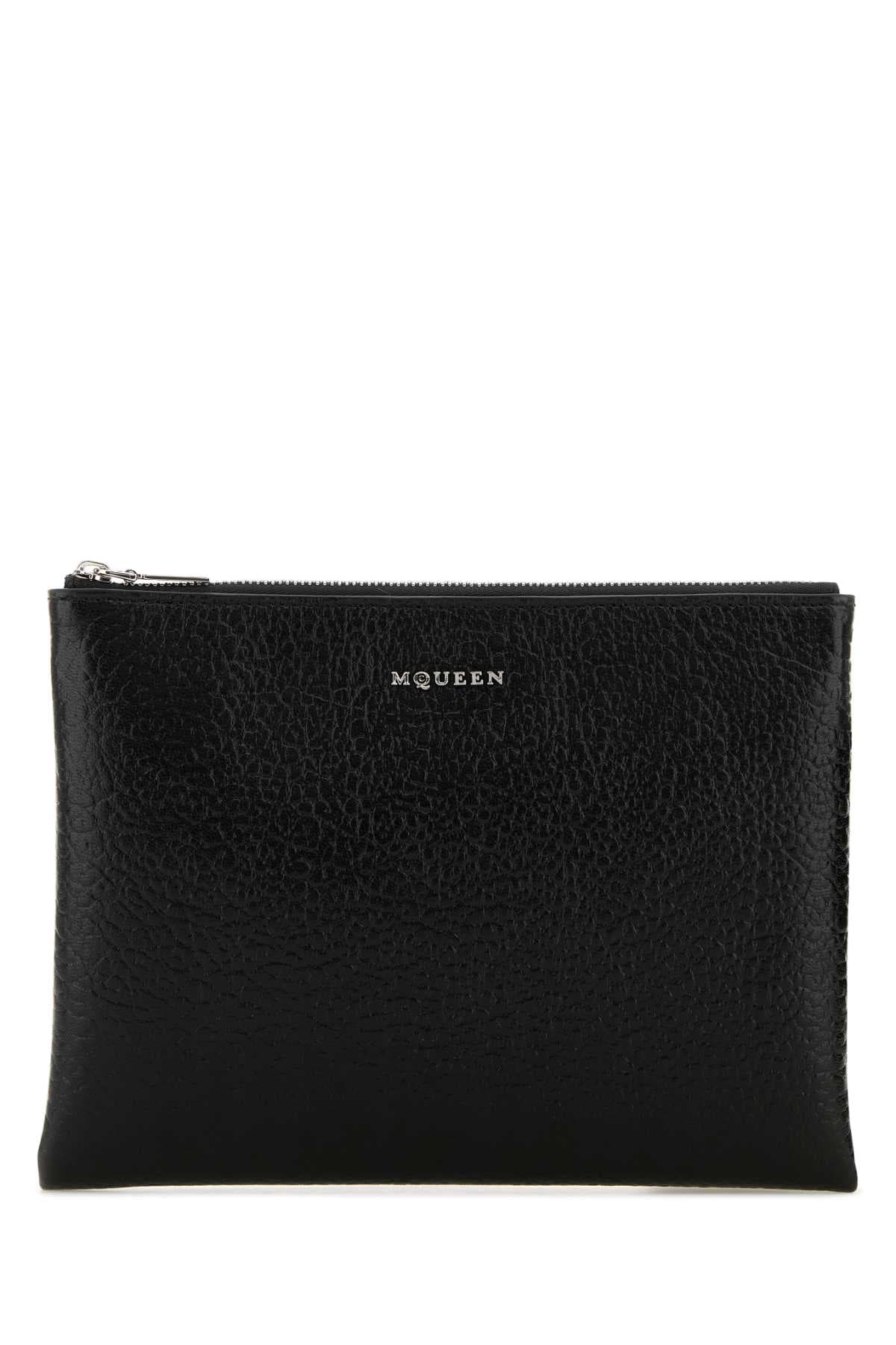 Black leather pouch