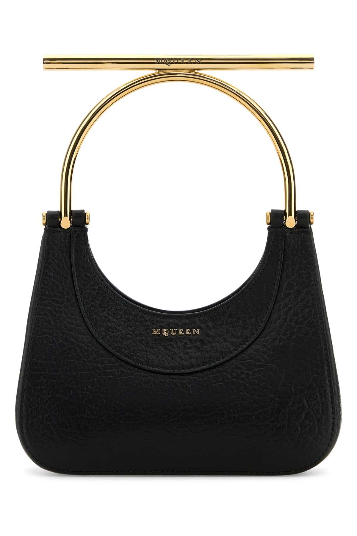 Black leather mini Cross-Bar handbag