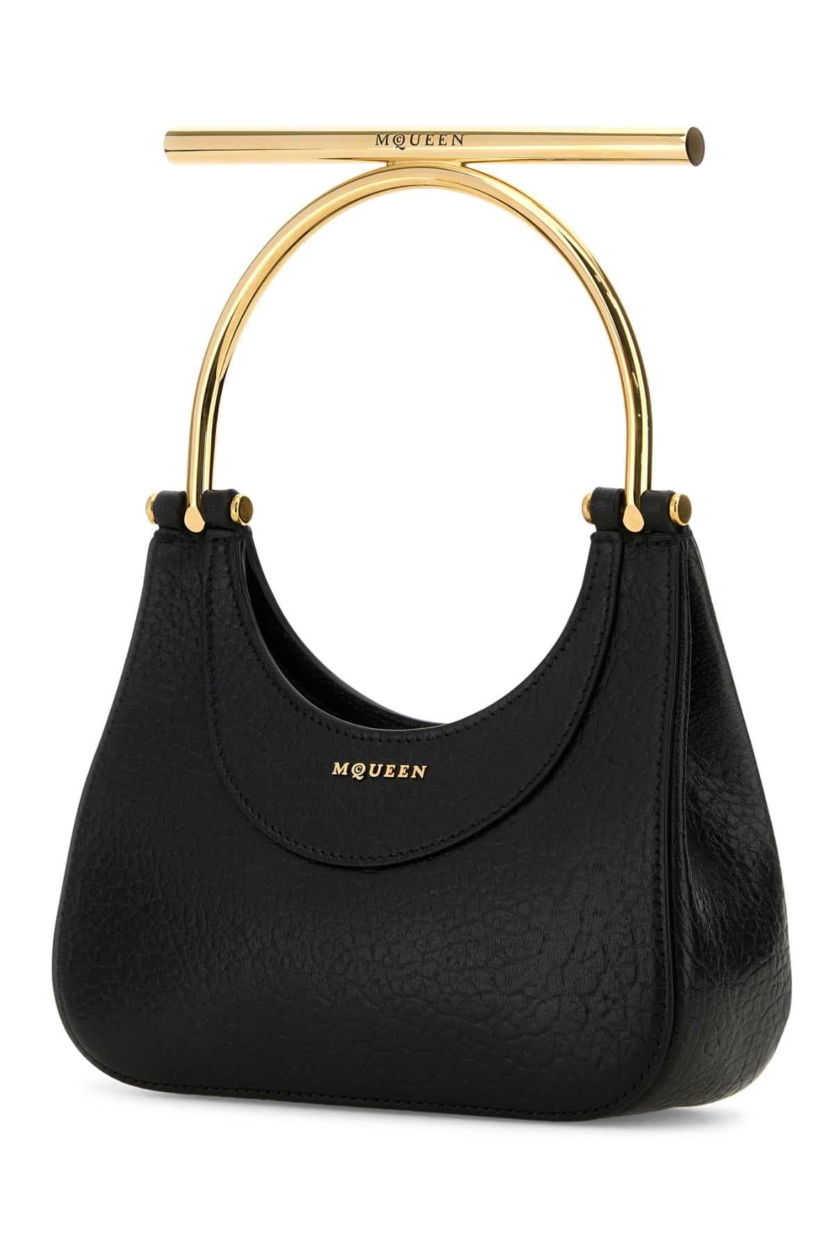 Black leather mini Cross-Bar handbag - мініатюра 2