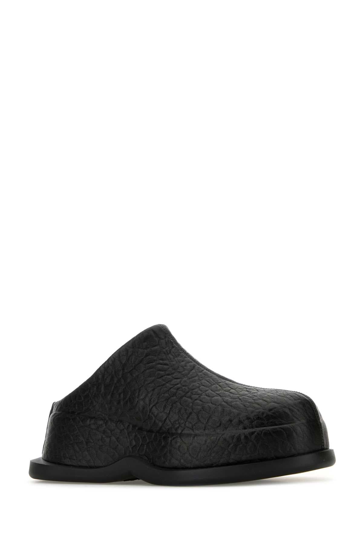 Black leather Wave slippers - мініатюра 2