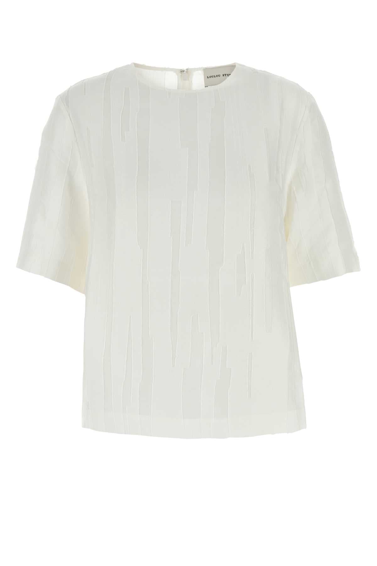 White silk blend Toba t-shirt