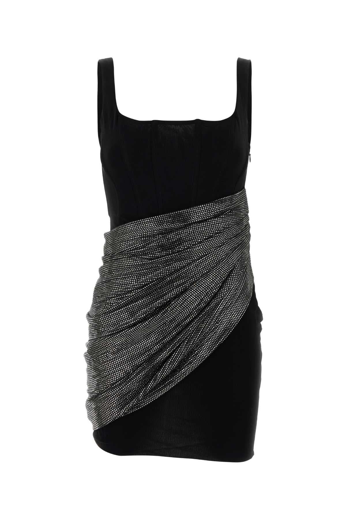 Black viscose mini dress