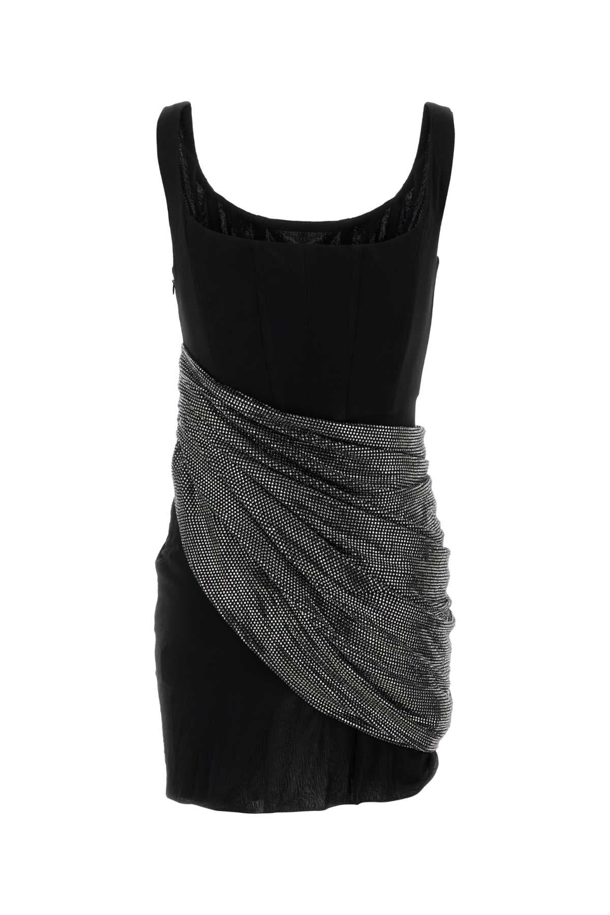 Black viscose mini dress - мініатюра 2