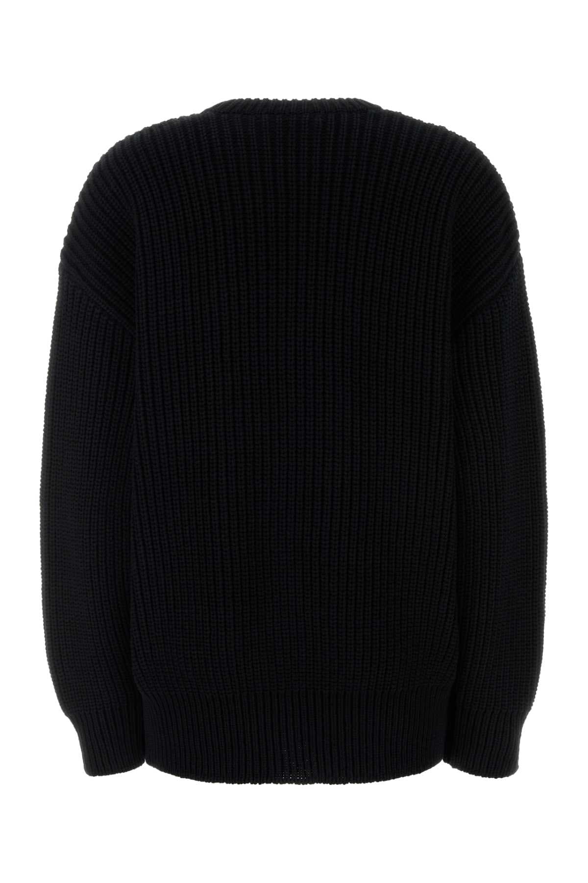 Black cotton oversize sweater - мініатюра 2