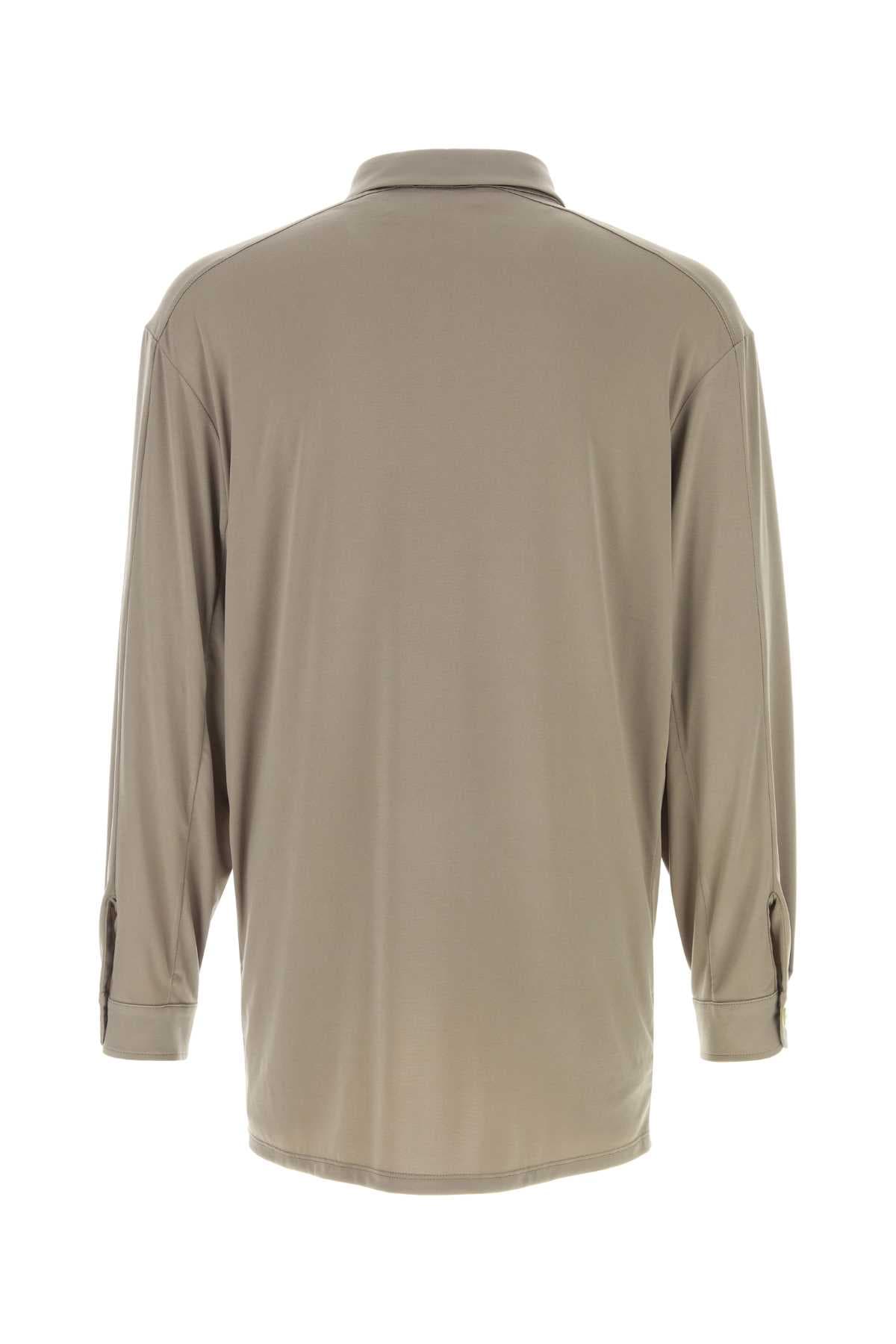 Khaki stretch polyester Vendemmia shirt - мініатюра 2