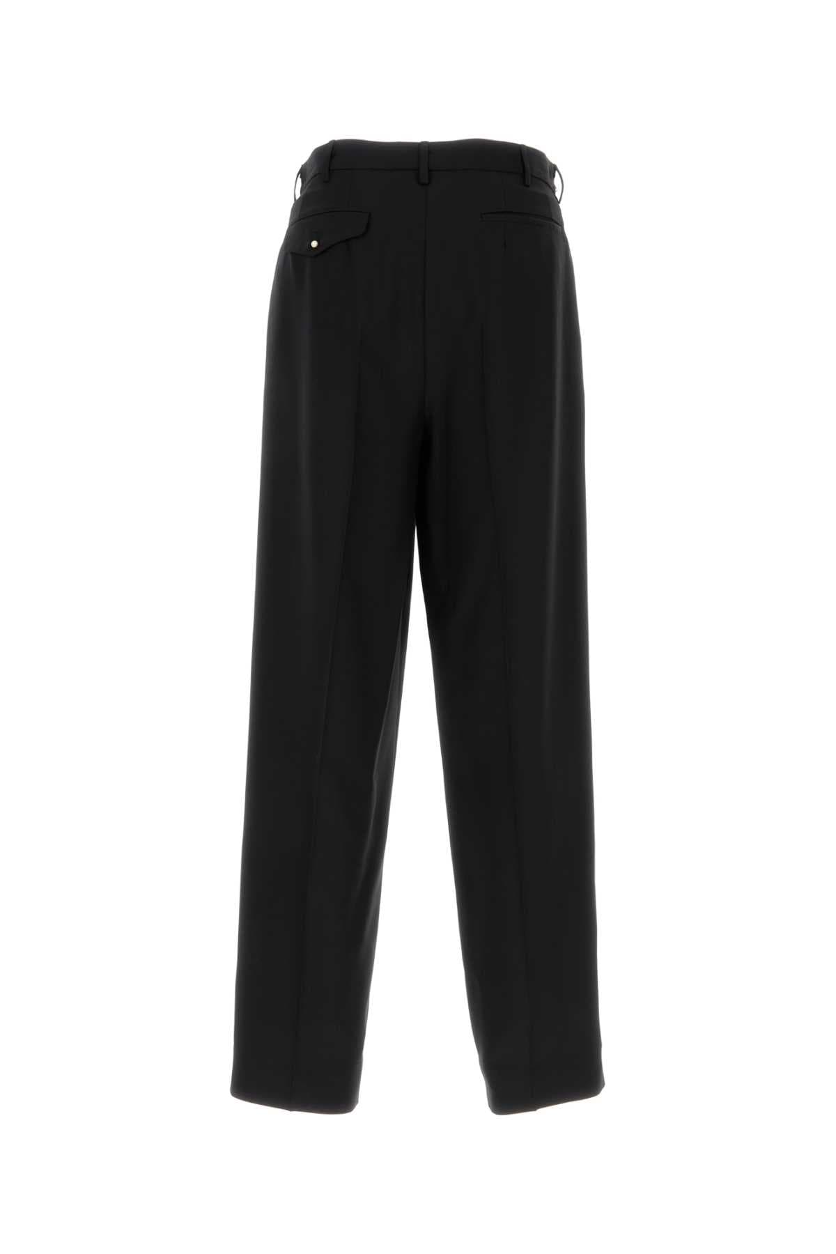 Black wool wide-leg pant - мініатюра 2