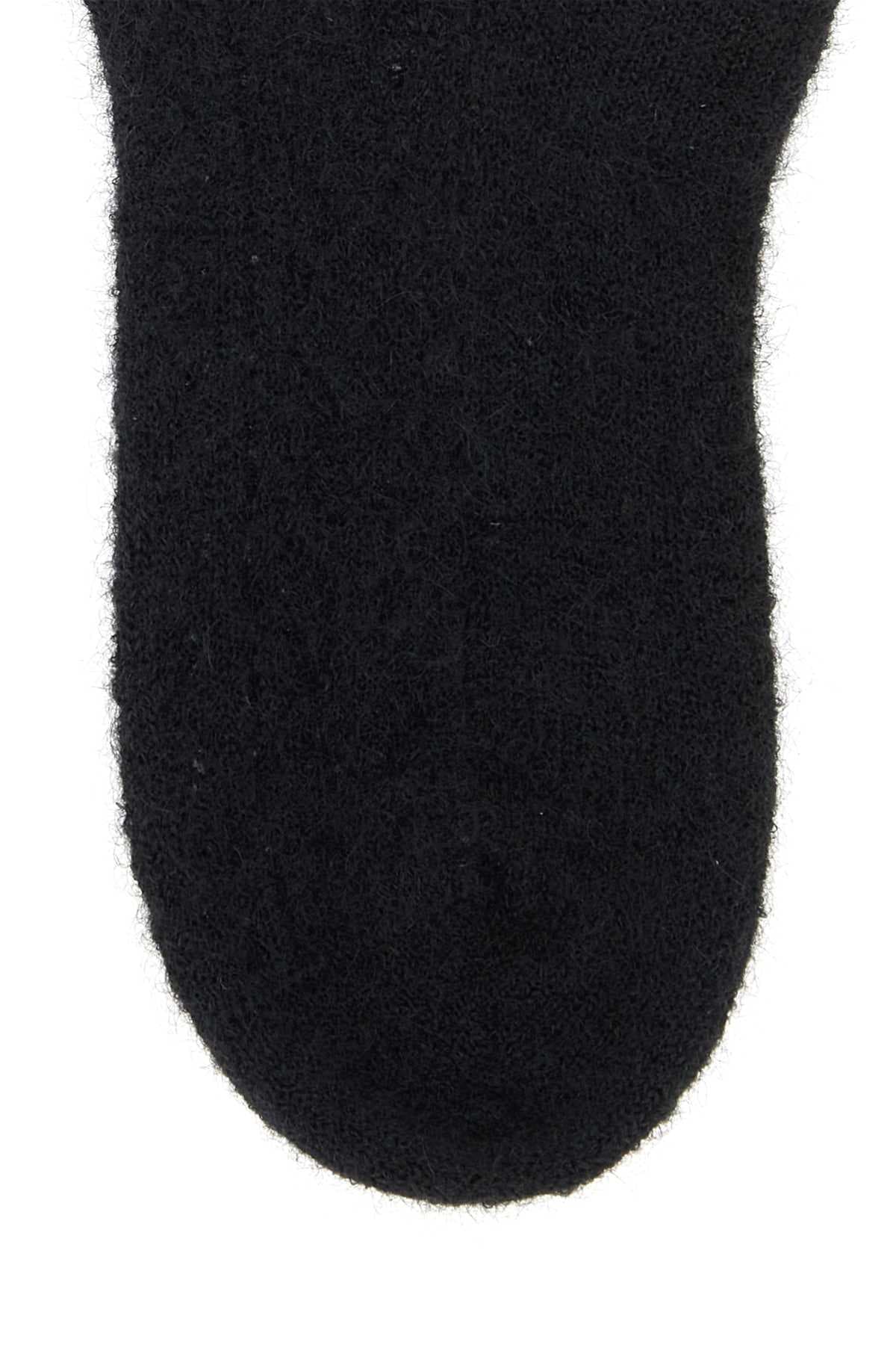 Black stretch mohair blend socks - мініатюра 2