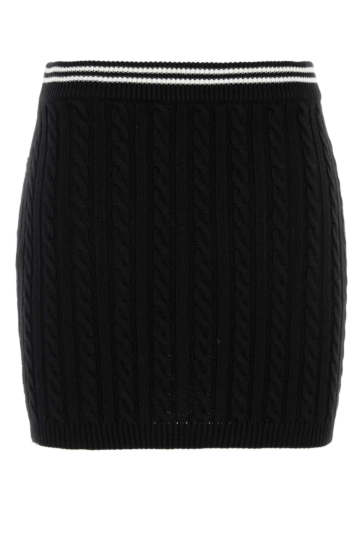 Black cotton mini skirt - мініатюра 2
