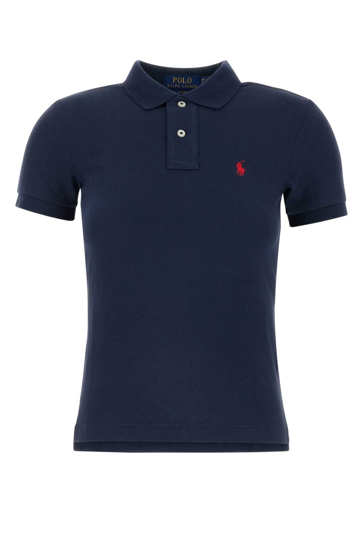 Navy blue piquet polo shirt