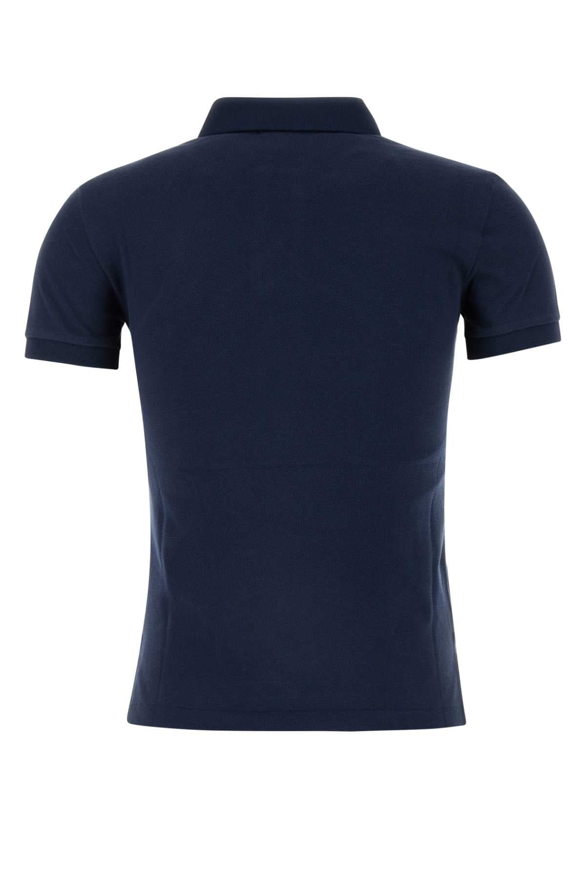 Navy blue piquet polo shirt - мініатюра 2