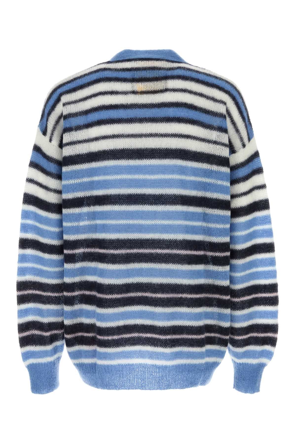 Embroidered mohair blend cardigan - мініатюра 2