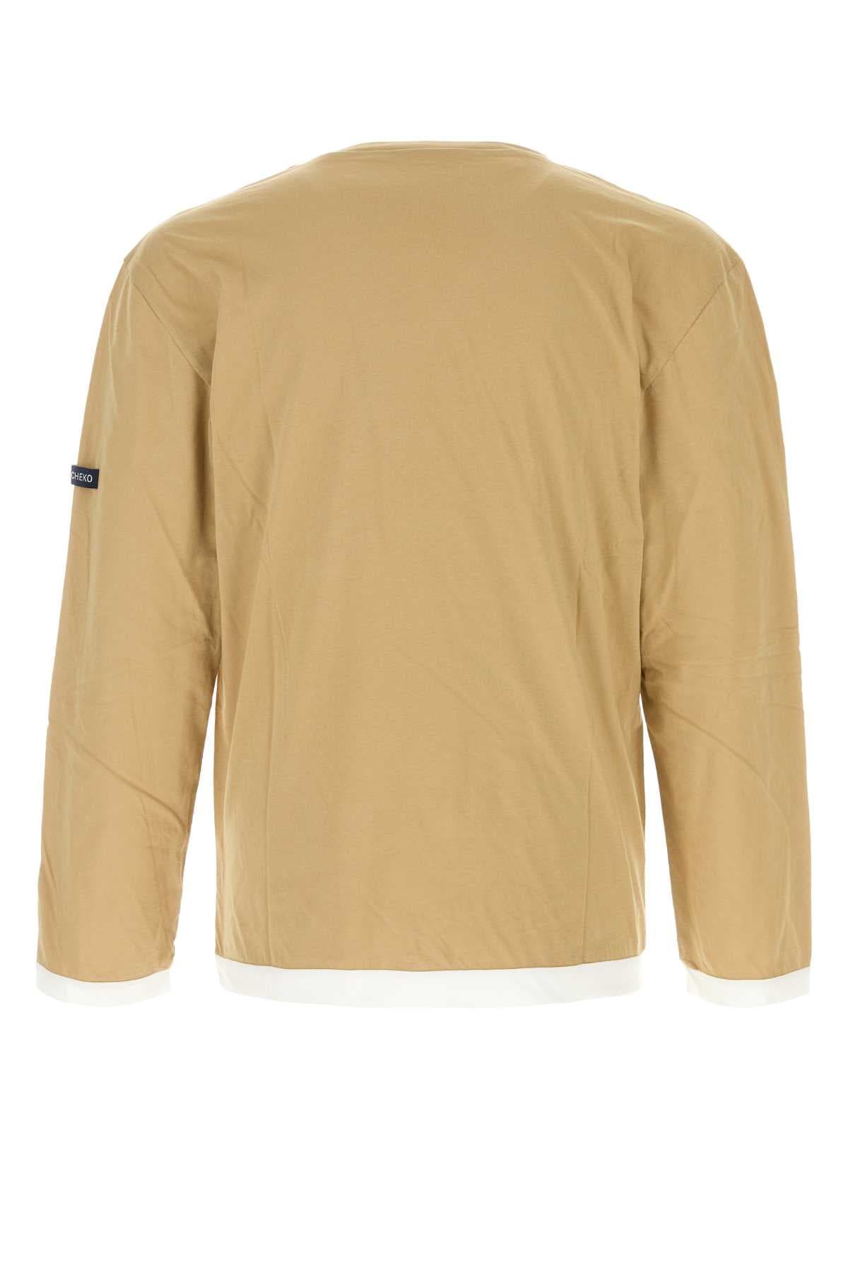 Beige cotton t-shirt - мініатюра 2