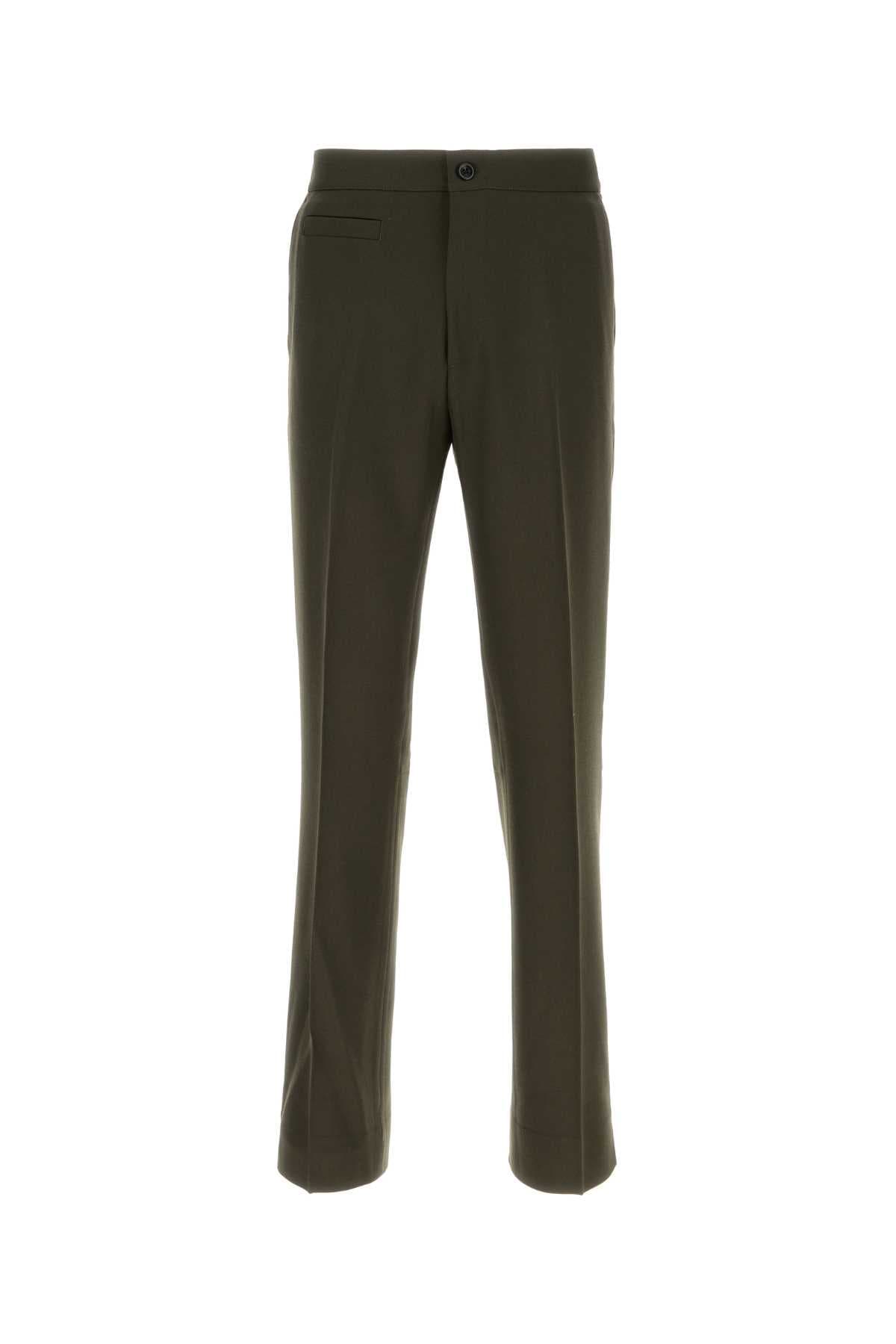 Olive green wool pant