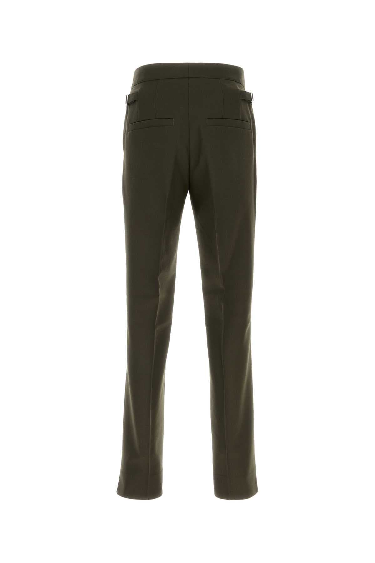 Olive green wool pant - мініатюра 2