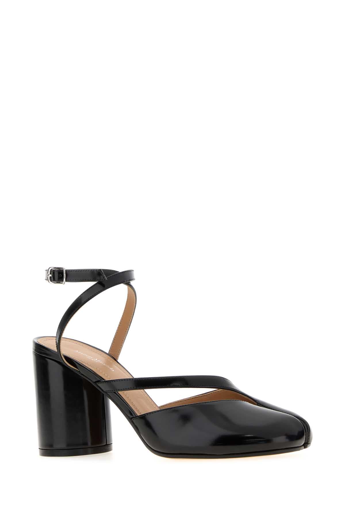 Black leather Tabi pumps - мініатюра 2