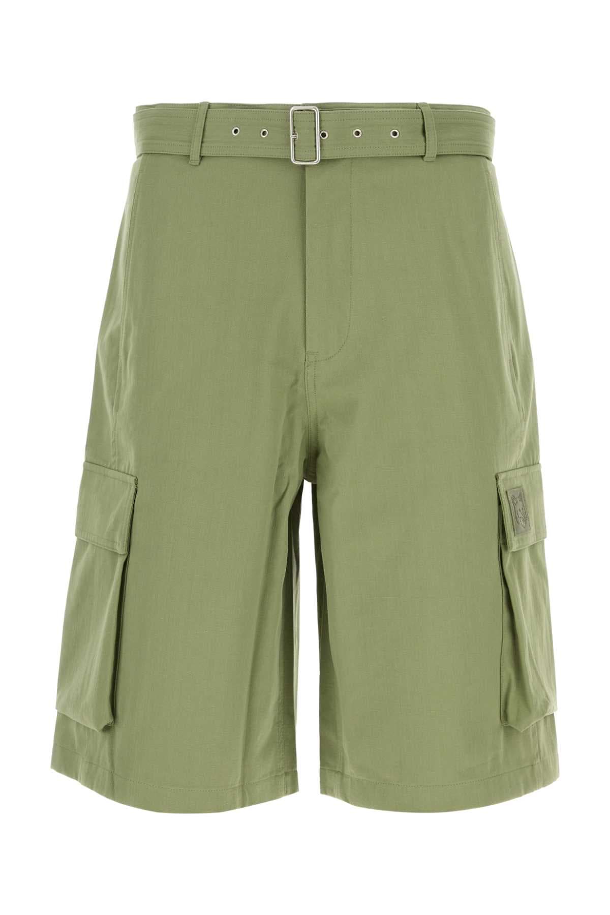 Green cotton bermuda shorts