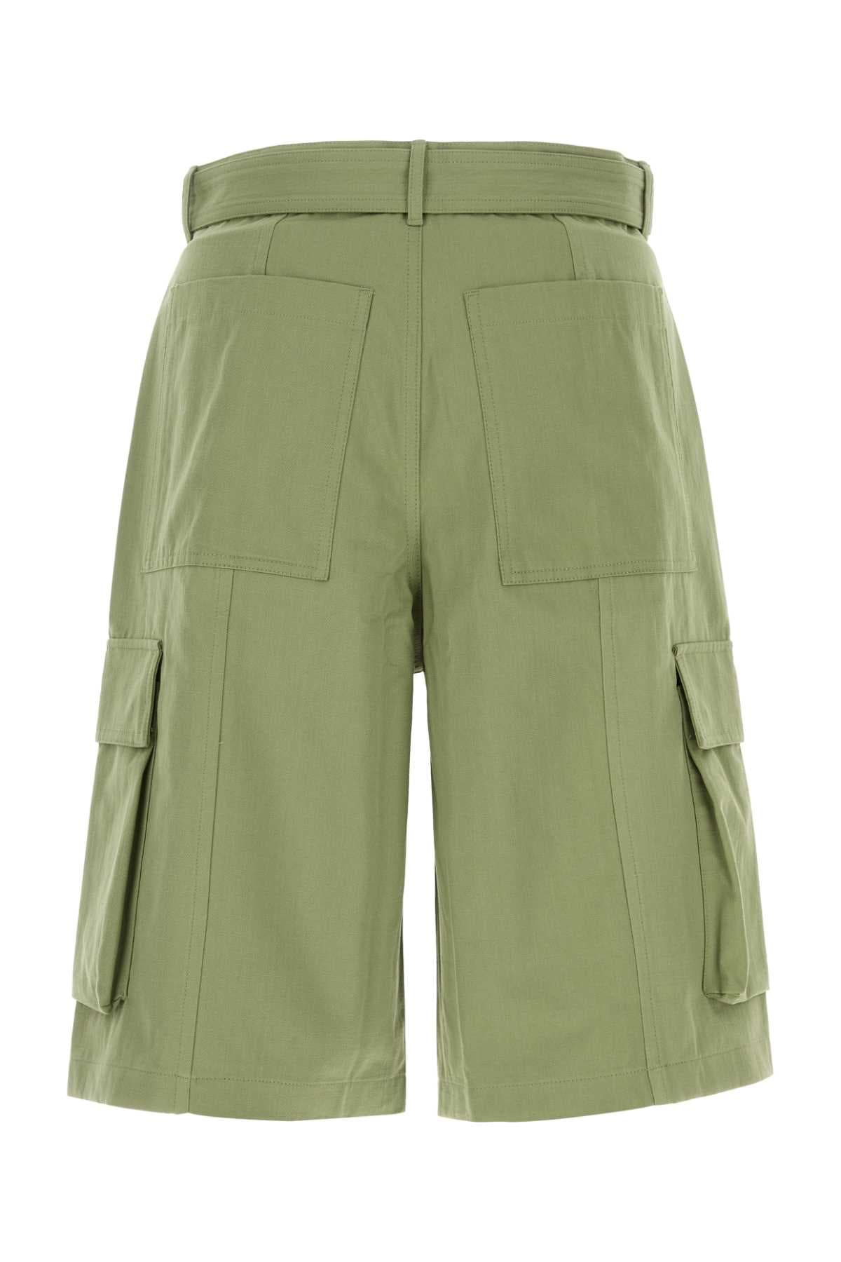 Green cotton bermuda shorts - мініатюра 2