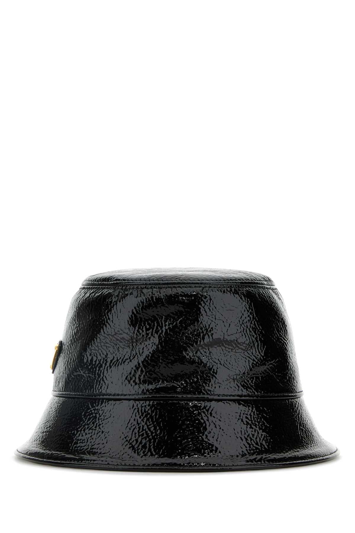 Black naplak bucket hat
