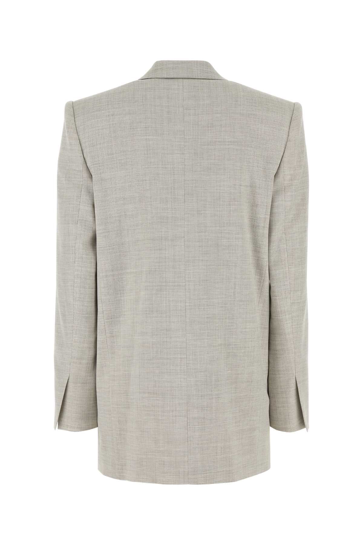 Melange light grey stretch wool blend blazer - мініатюра 2