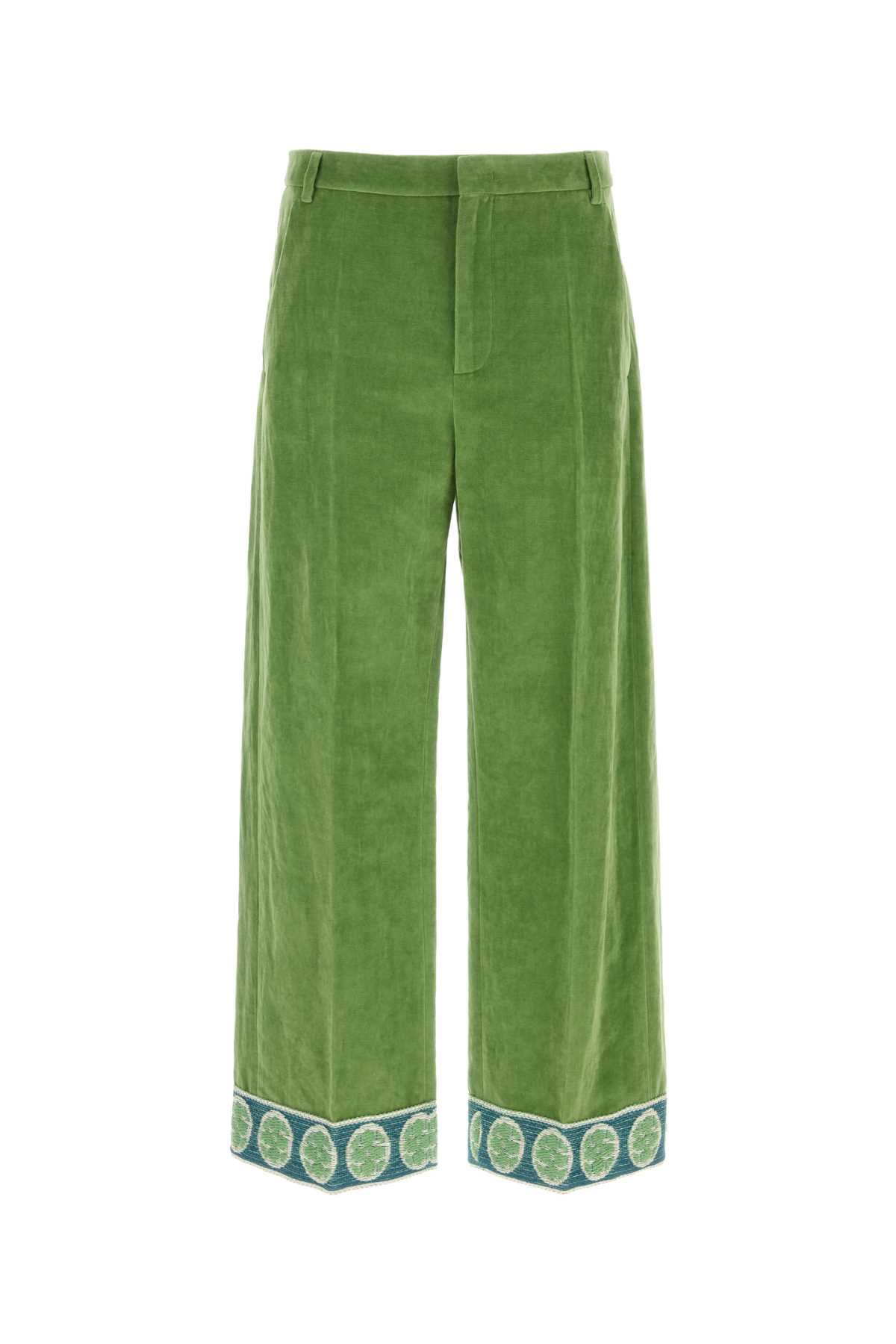 Green velvet pant