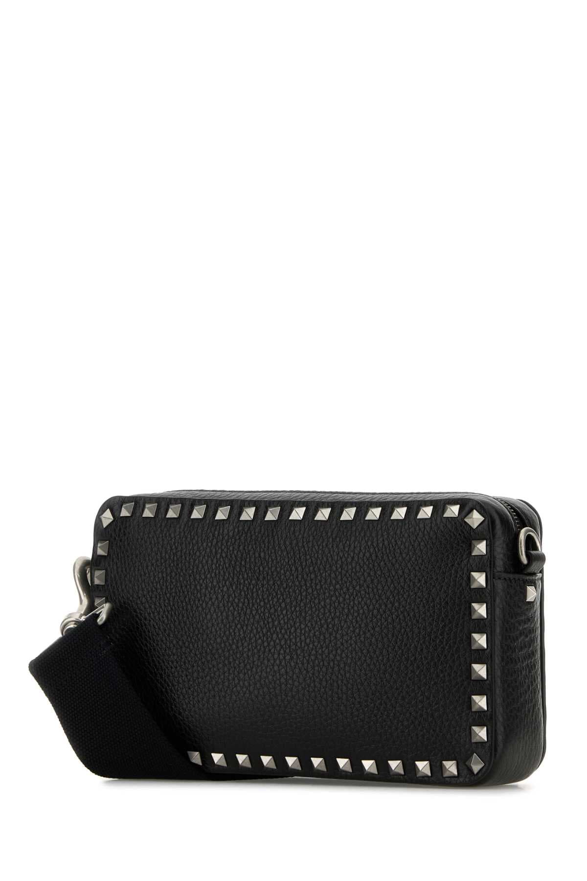 Black leather Rockstud crossbody bag - мініатюра 2
