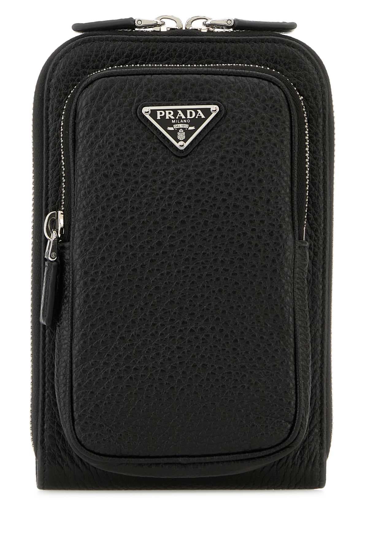 Black leather phone case