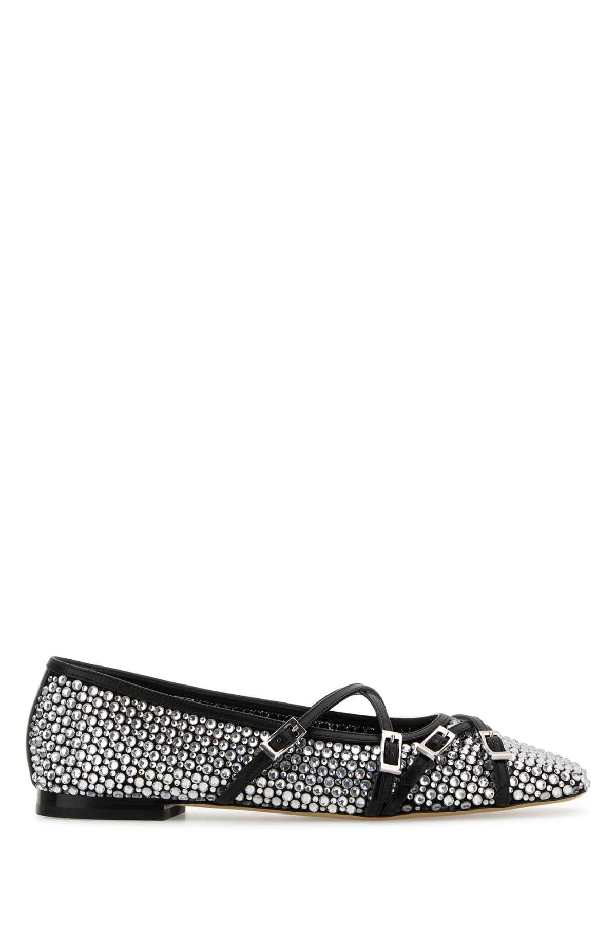 Embellished fabric ballerinas