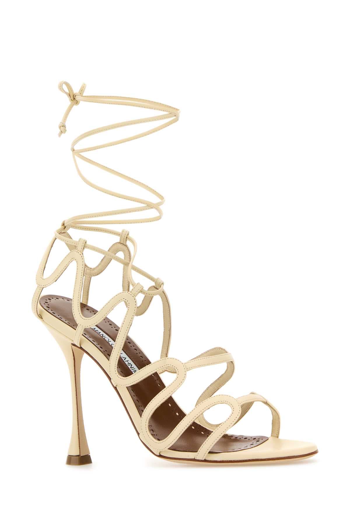 Cream leather Fawda sandals - мініатюра 2