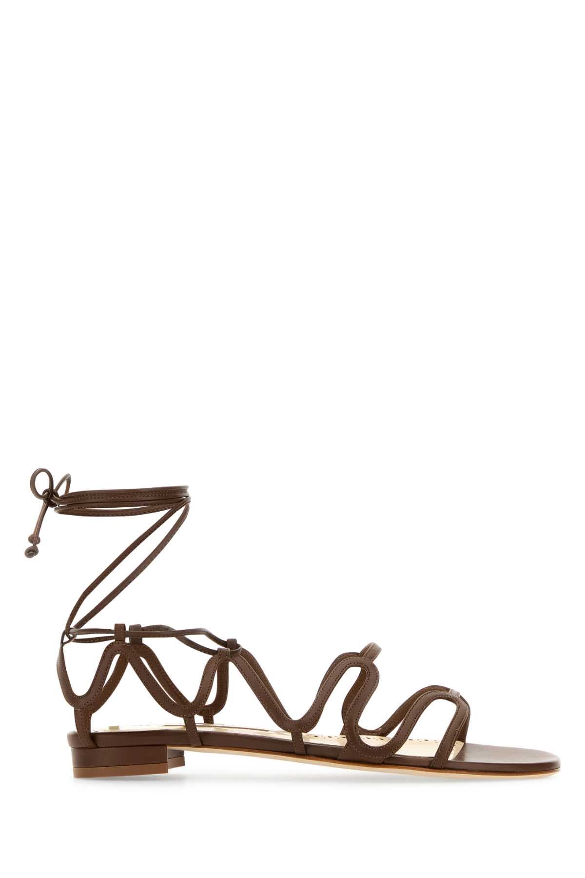 Brown leather Fawda sandals