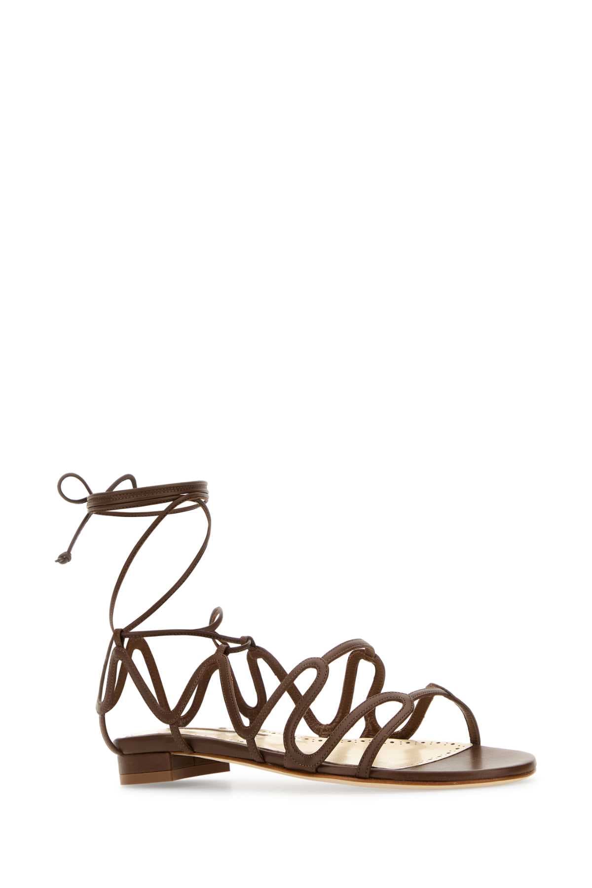 Brown leather Fawda sandals - мініатюра 2