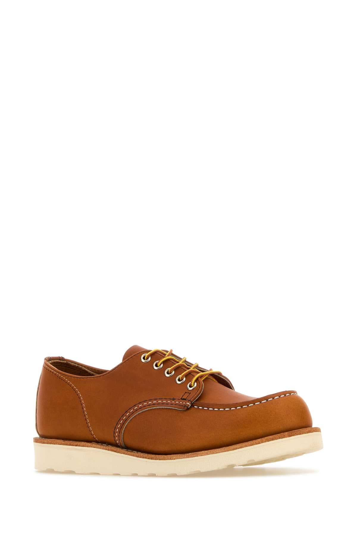 Caramel leather lace-up shoes - мініатюра 2
