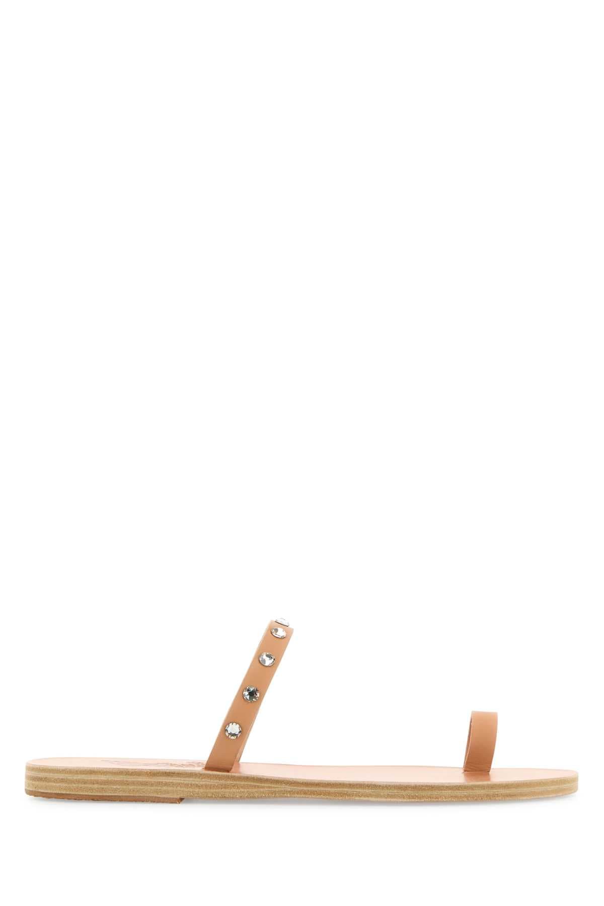 Skin pink leather Audrey thong slippers