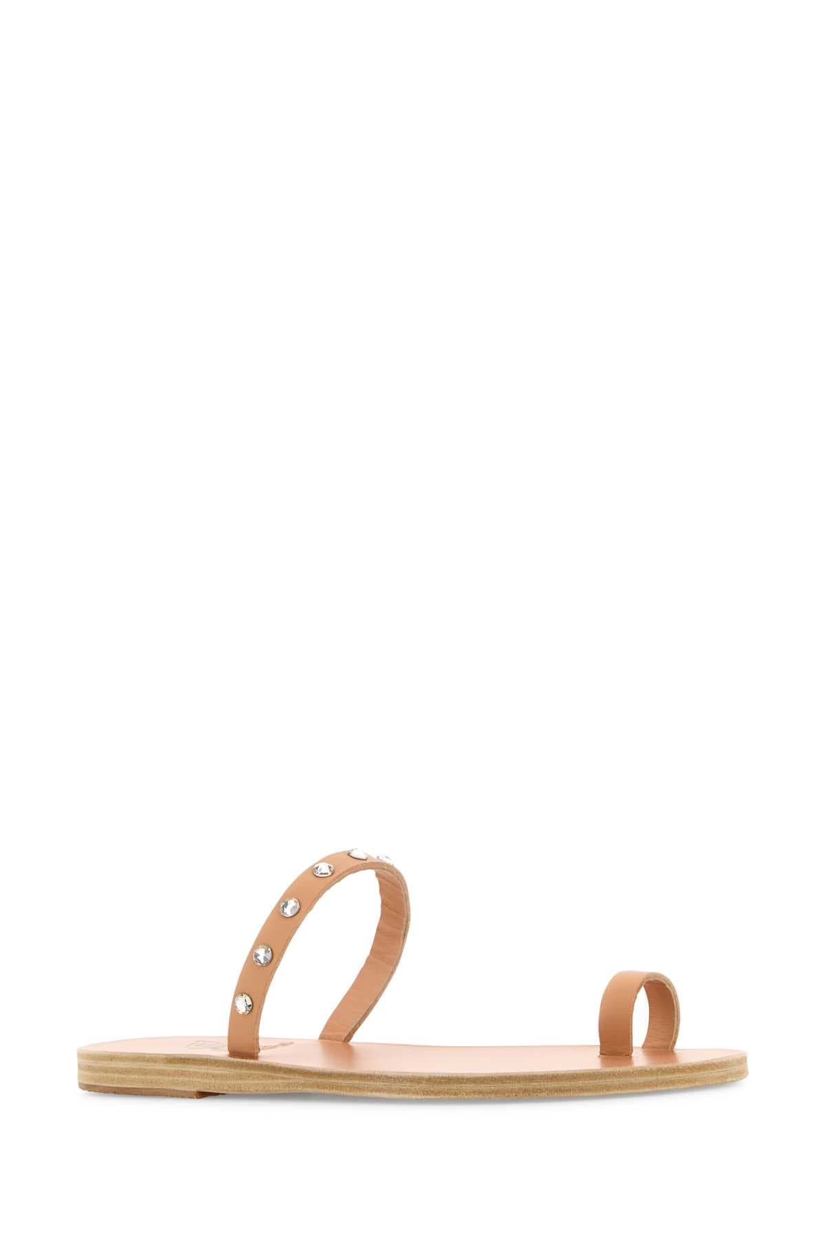 Skin pink leather Audrey thong slippers - мініатюра 2