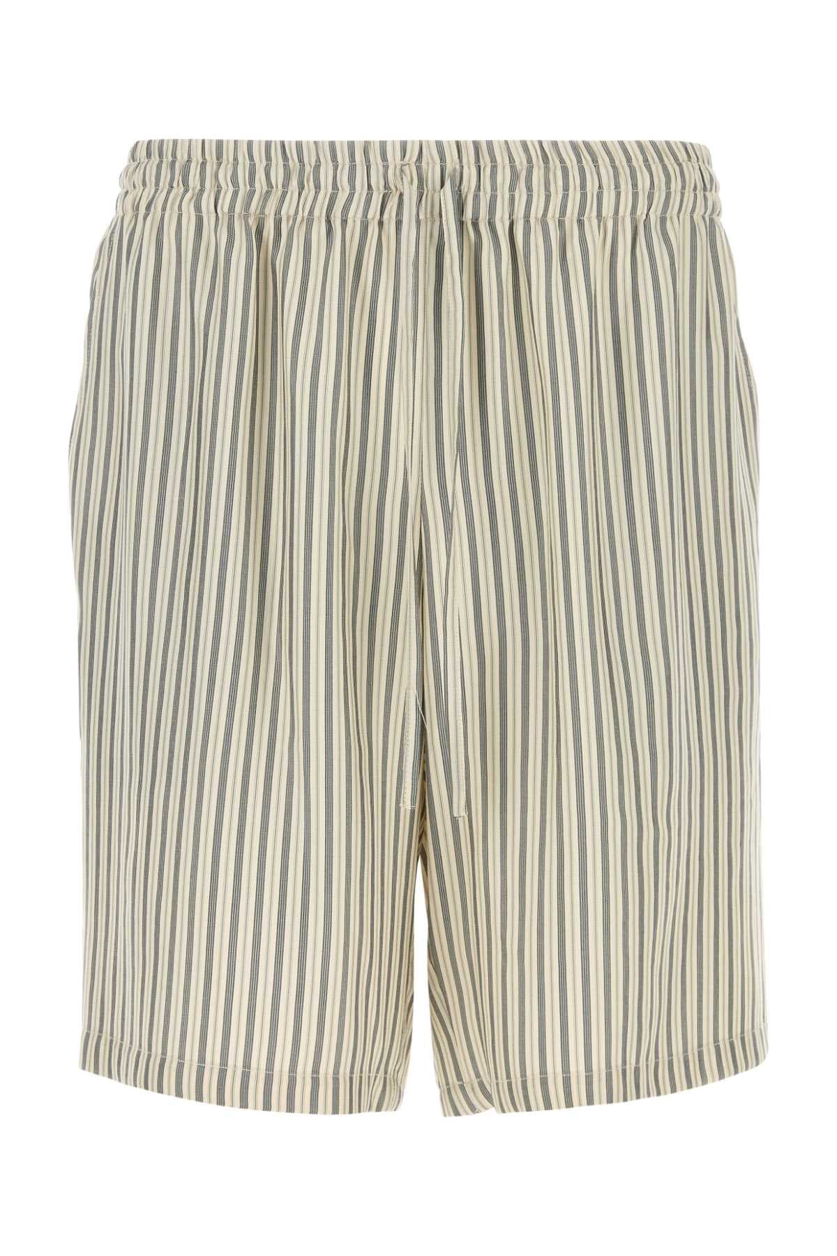 Embroidered silk bermuda shorts