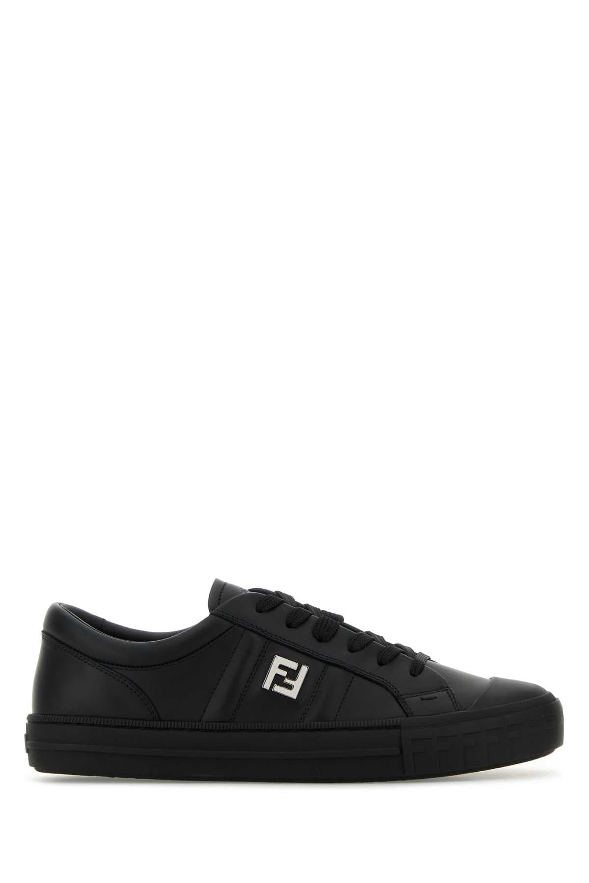 Black leather Domino sneakers